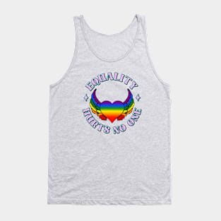 LGBTQ Heart Wings Pink Rainbow Equality Tank Top